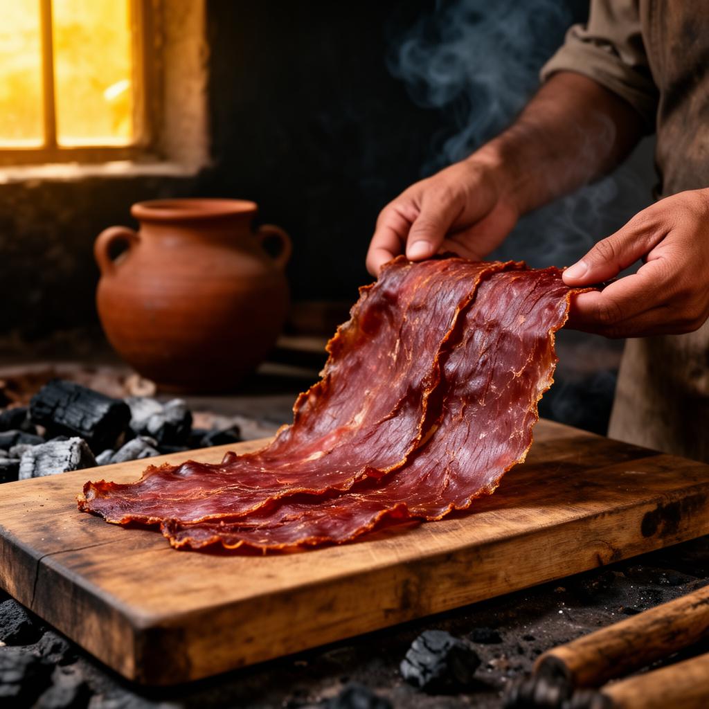 Cecina artesanal de Yecapixtla preparada a mano en Morelos